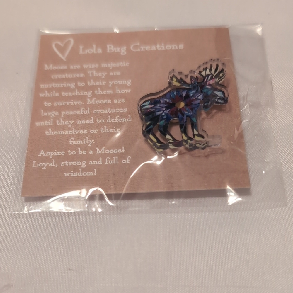 Multicolor Moose Brooch